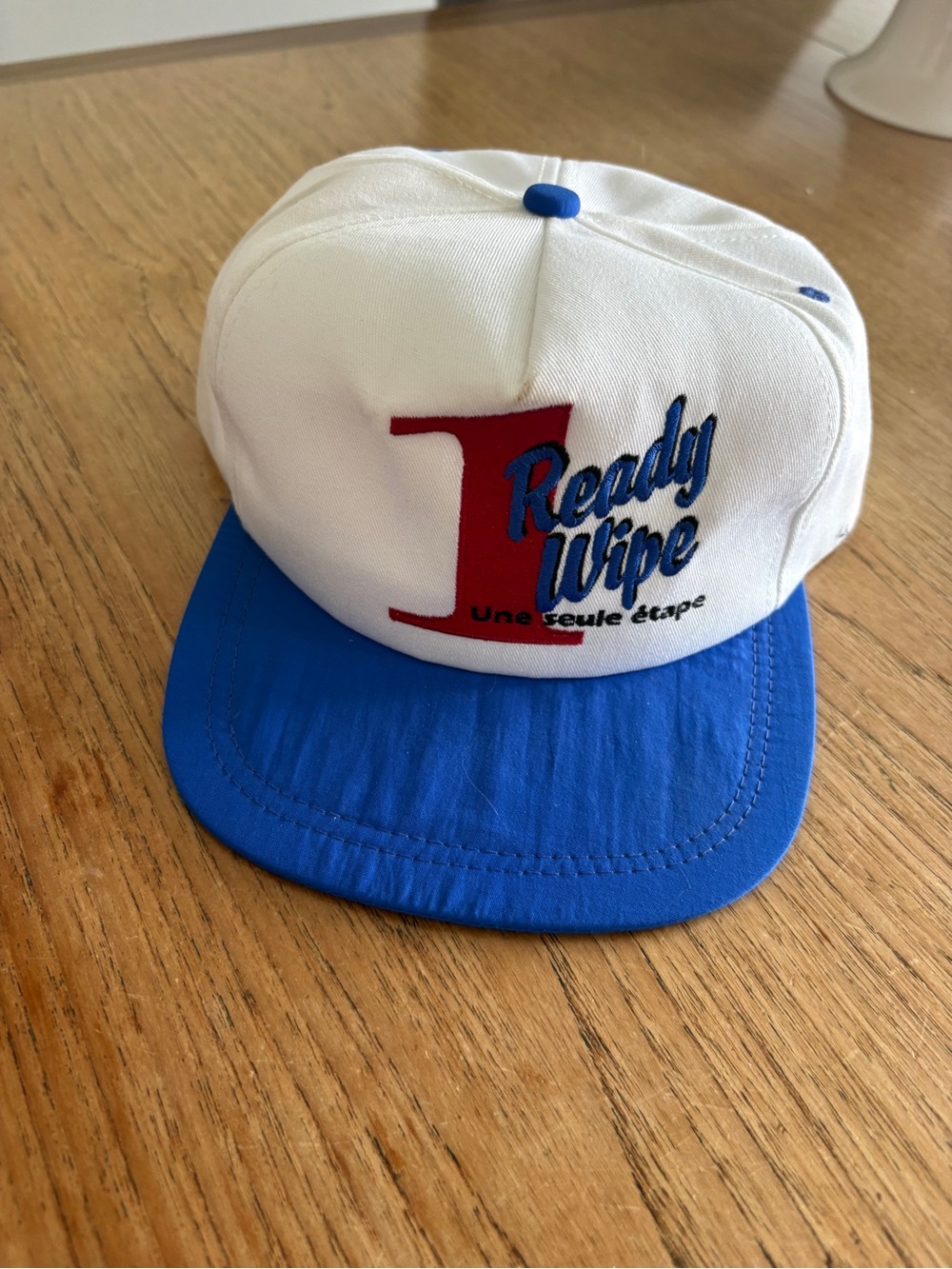 Ready Wipe White and Blue Snapback Cap BOU-MATIC